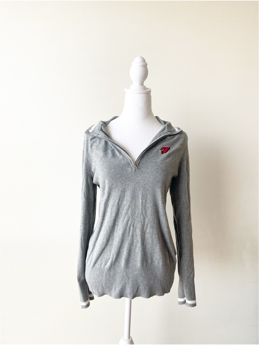 Cutter & Buck Cardinals Gray Half-Zip Sweater Size M